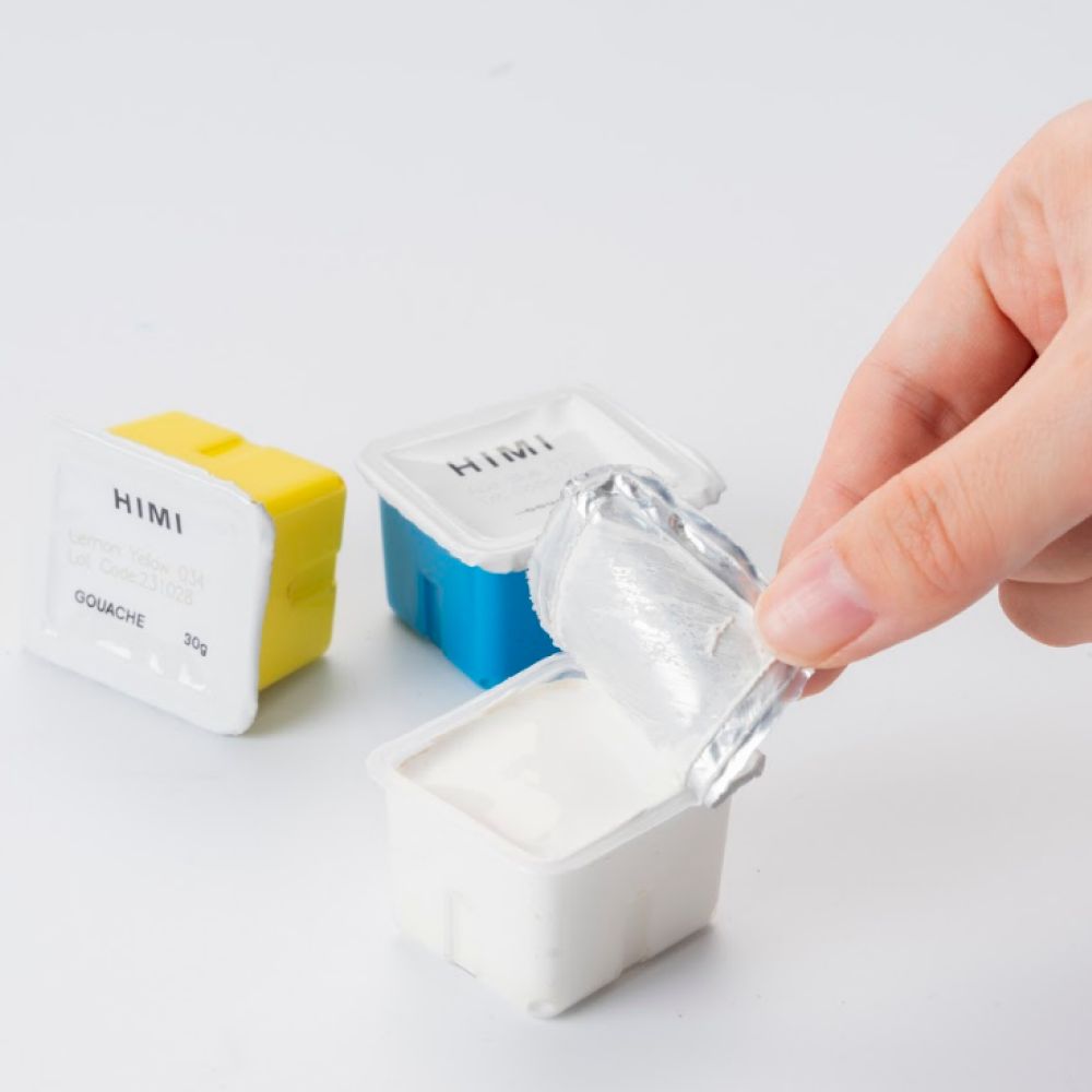 Краски гуашевые "Himi Jelly Cup", чёрный, набор  рефилов 4 шт., 30 мл. - 9