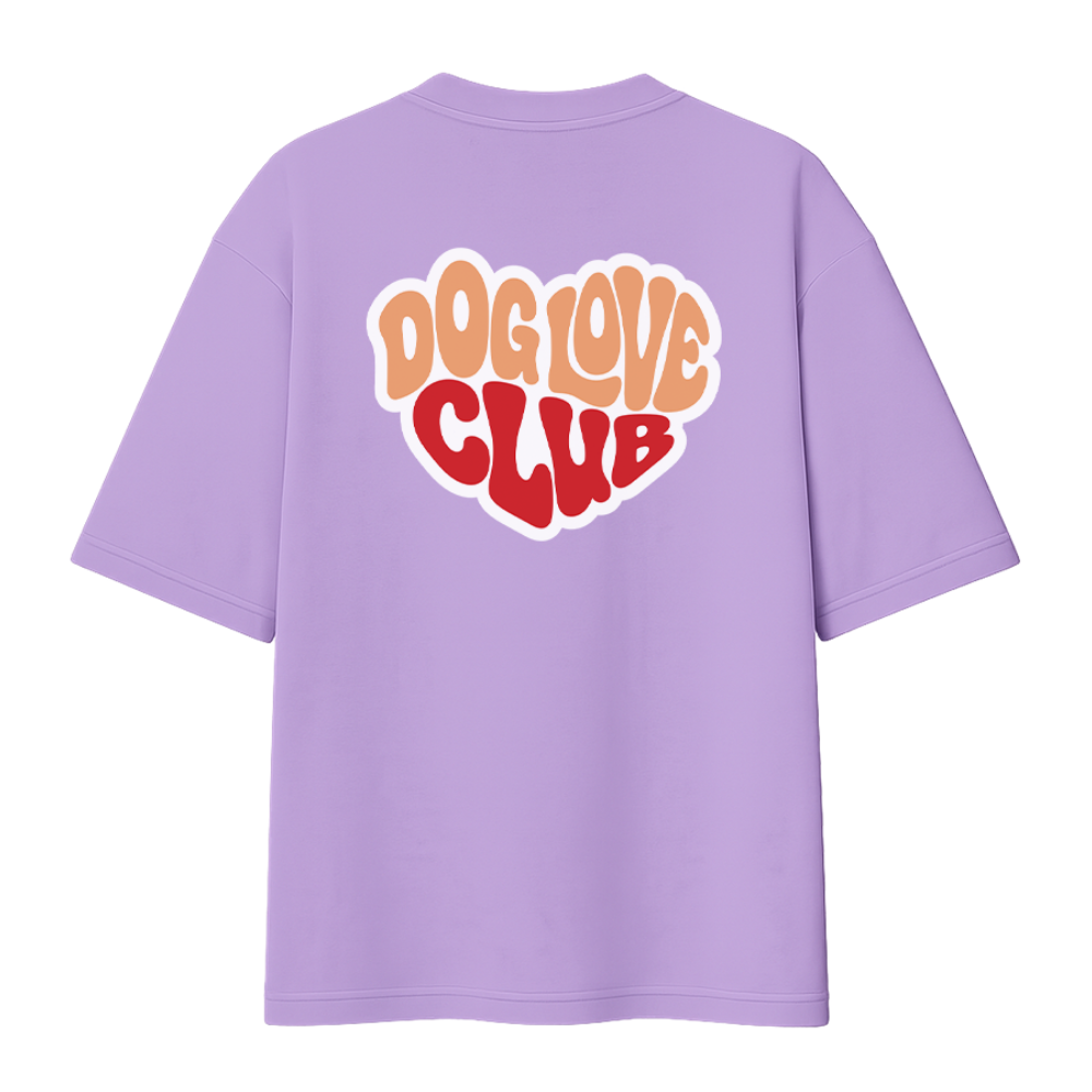 Футболка унисекс "Корги. Dog love club", XS-S, хлопок, оверсайз, лавандовый