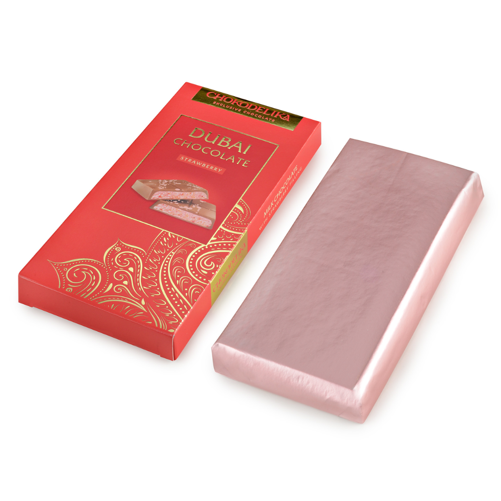 Шоколад молочный "Dubai Strawberry", 180 гр - 2