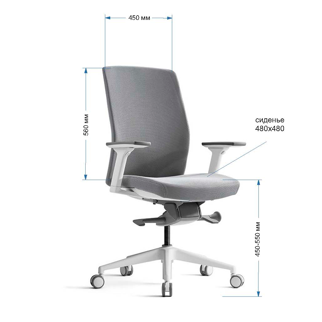 Кресло для руководителя BESTUHL "J2", ткань, пластик, серый  - 2