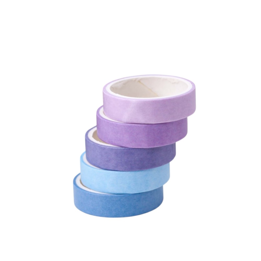 Клейкая лента "Multicolor tone purple-blue", 10х2 мм/м, ассорти