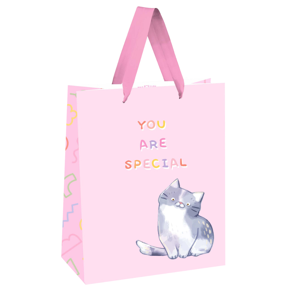 Пакет бумажный подарочный "You are special", 18x23x10 см, крафт, белый