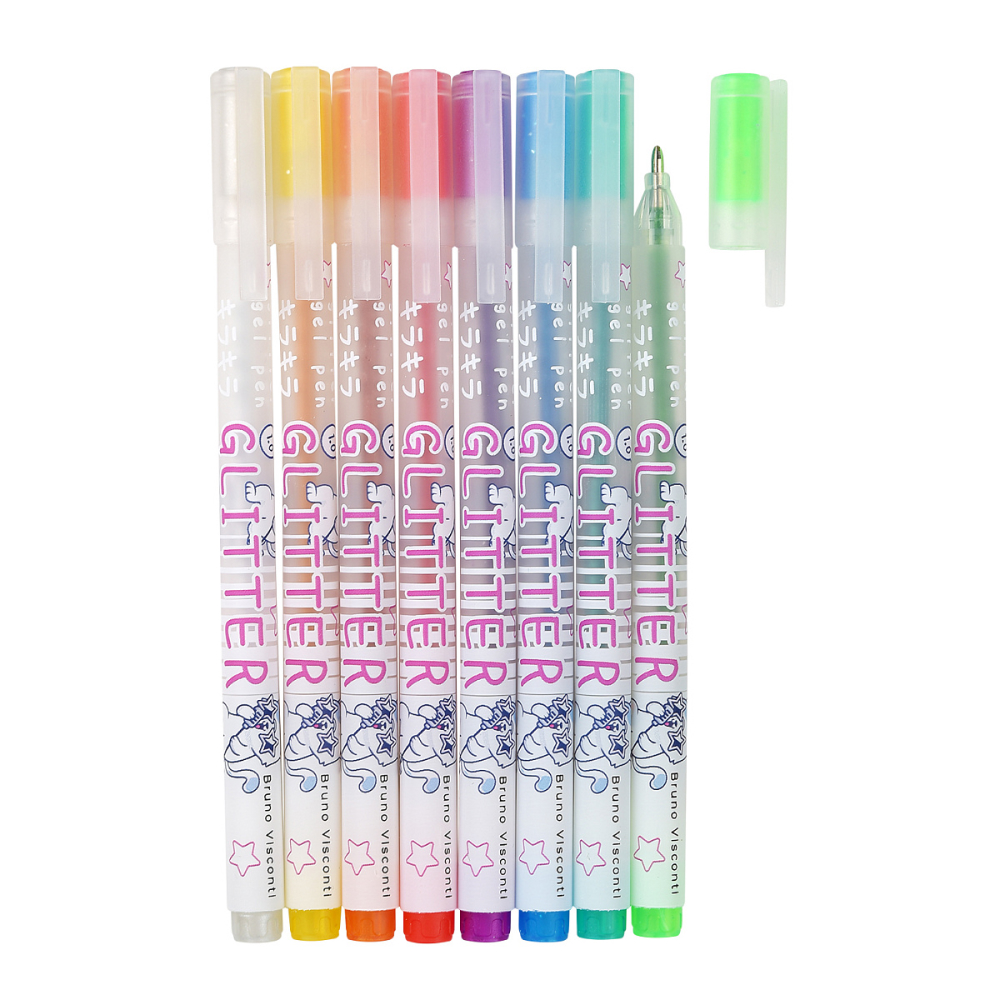 Набор гелевых ручек "Glitter. Kawaii Animals", 8 шт, разноцветный - 3