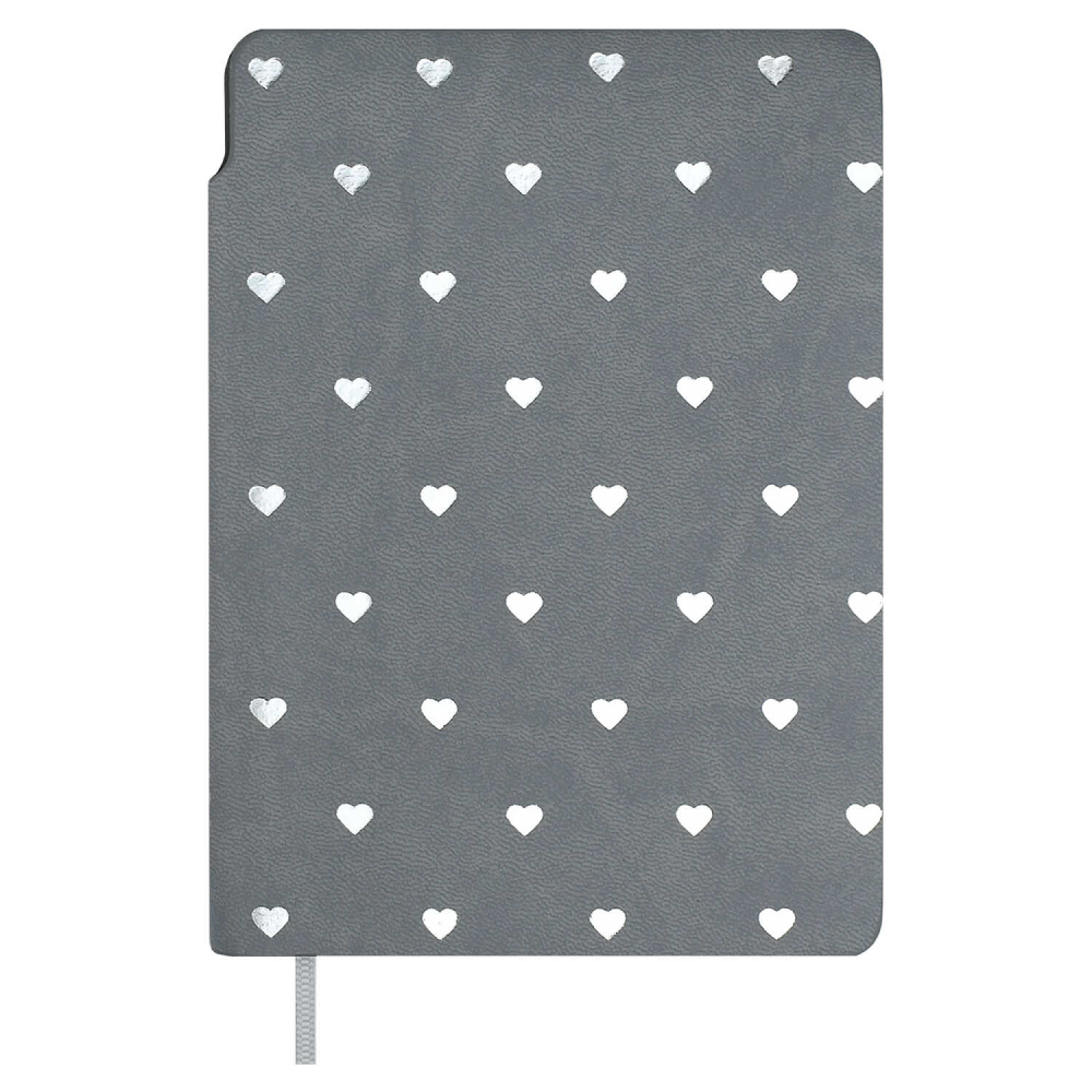 Книга записная "Замша", А6, 96 листов, линейка, серый