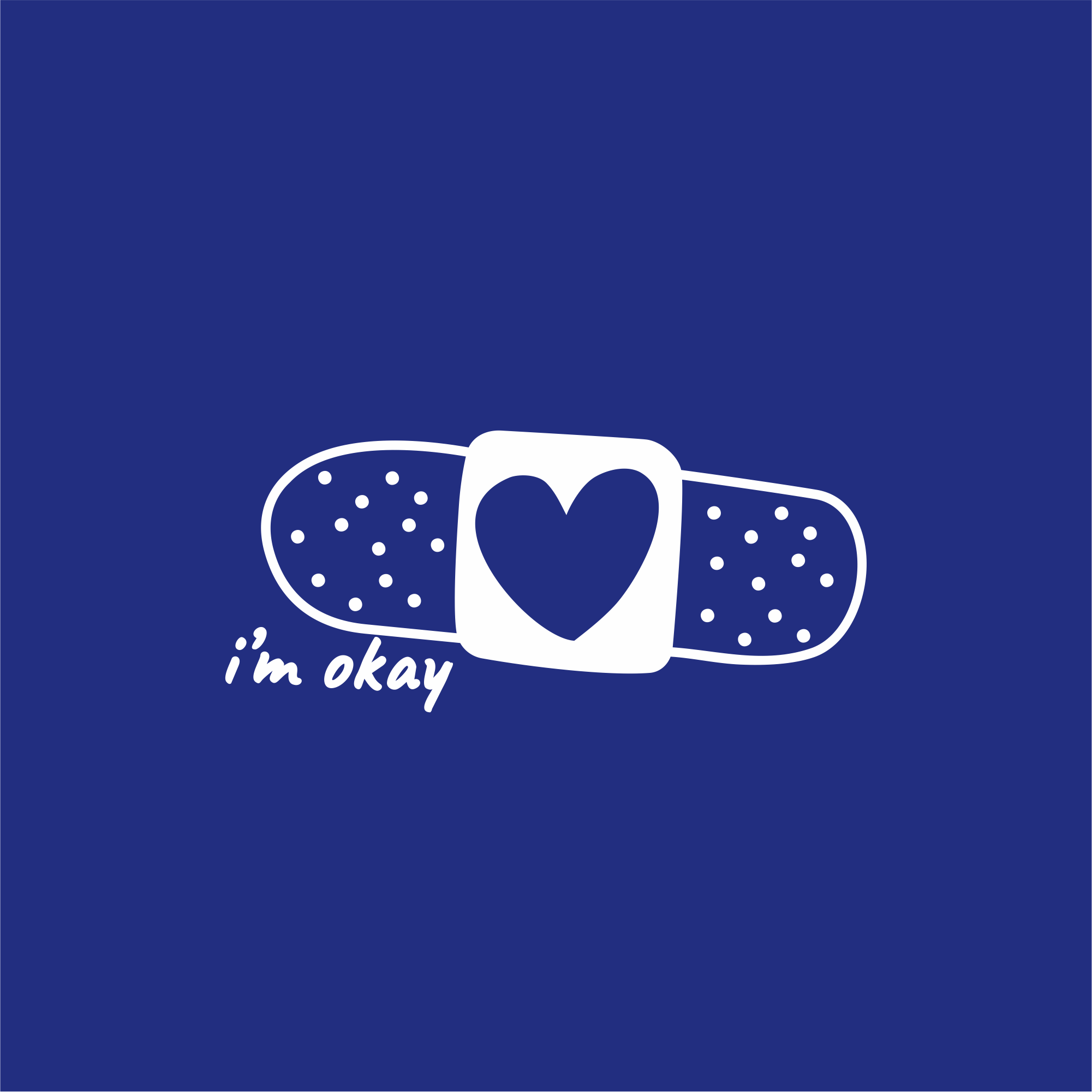 Панама «I am okay», унисекс, классический синий, белый               