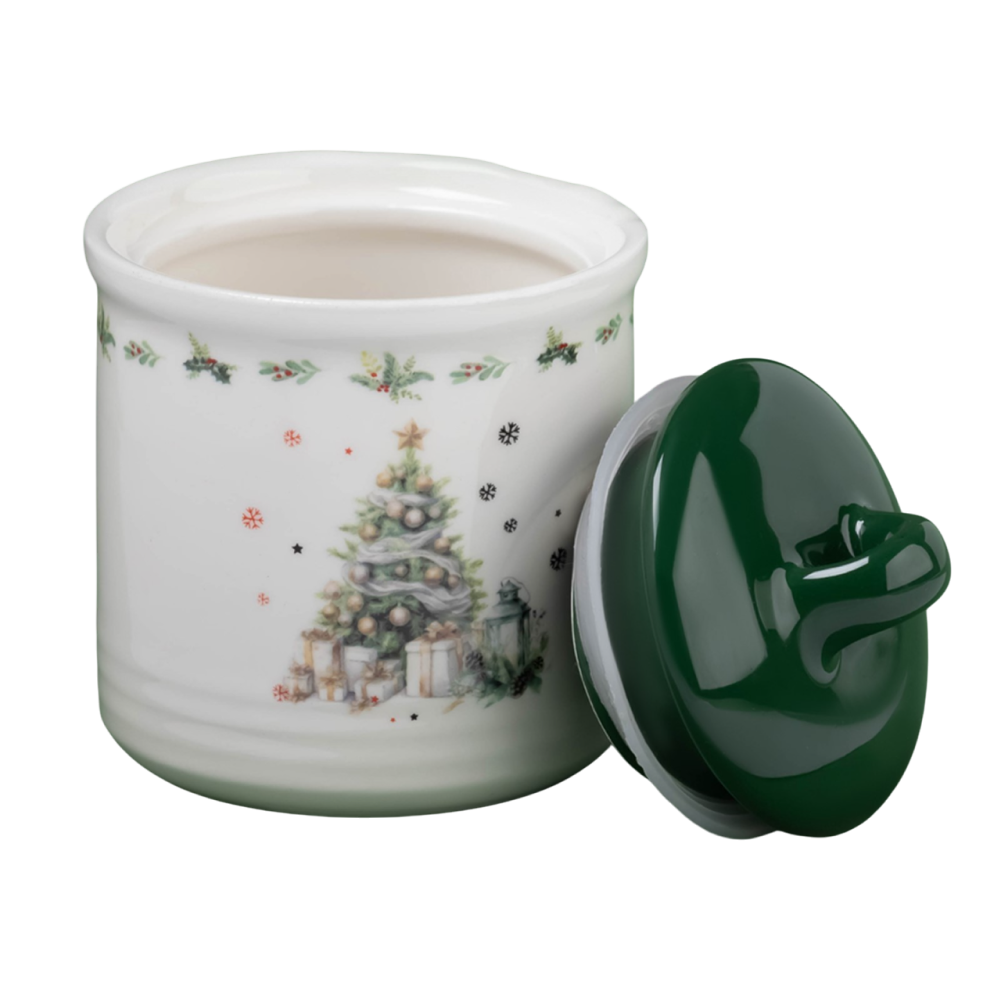 Сахарница керамическая "Приближение чуда", 150 мл, белый, зеленый