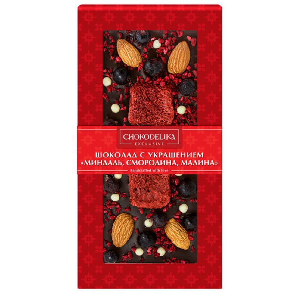 Шоколад темный "Миндаль, смородина, малина", 100 г