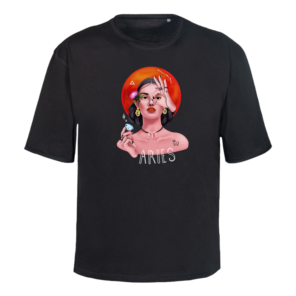 Футболка унисекс "Овен", черный, M-L