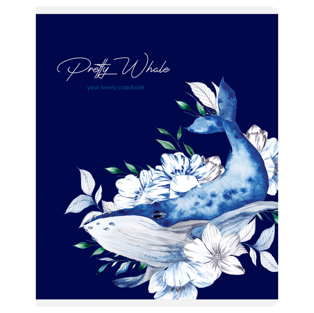 Тетрадь "Pretty whale", А5, 48 листов, клетка, ассорти - 4