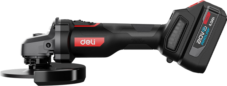 Угловая шлифмашина Deli RS EDE-JM20-2D4 20 В, 125 мм, 2 АКБ, 4 Ач, сумка