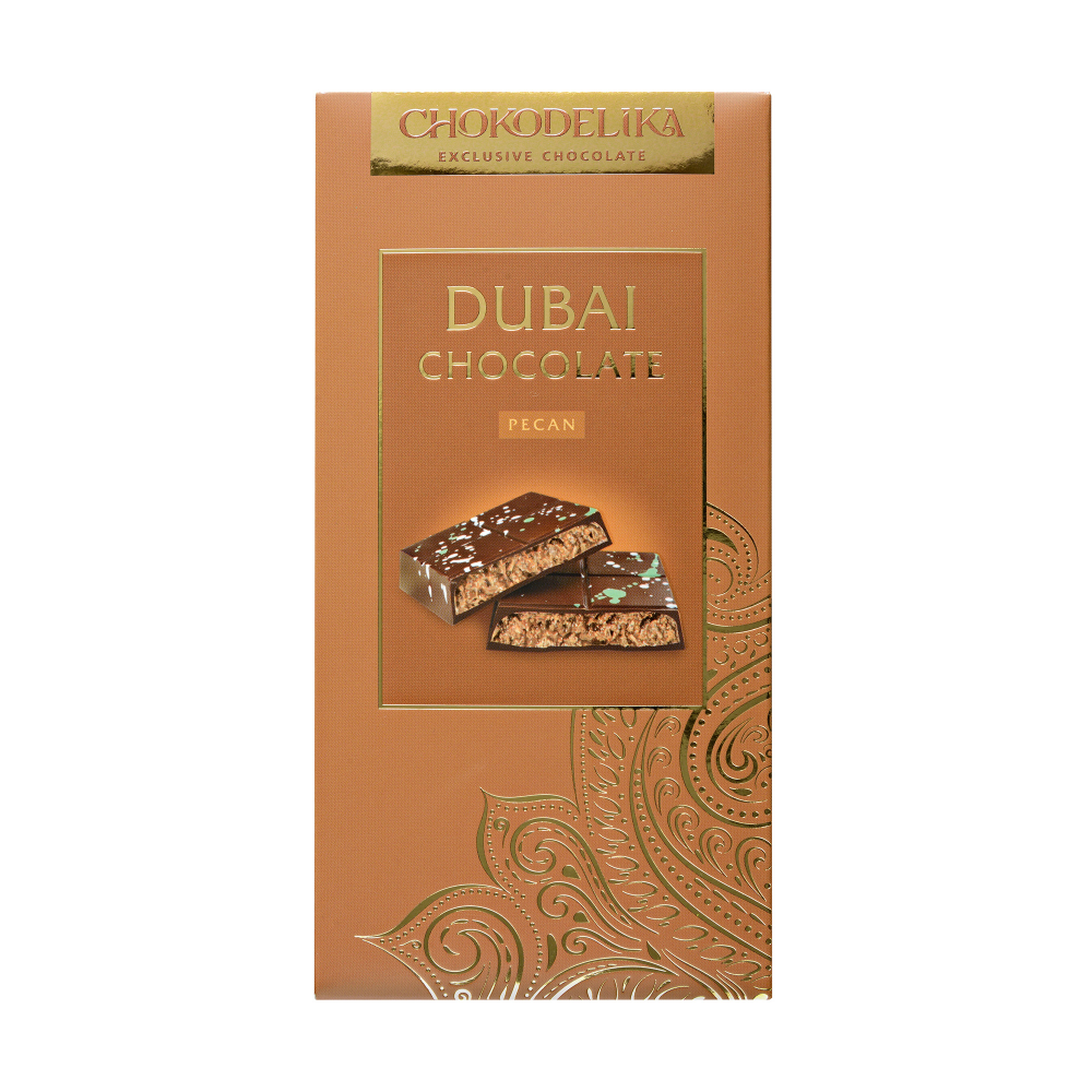 Шоколад молочный "Dubai Pecan", 180 гр, с начинкой