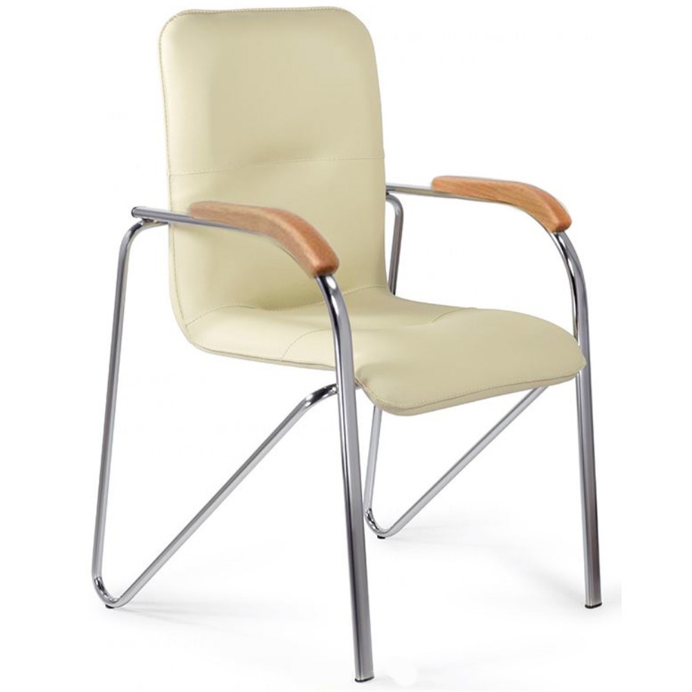 Стул для посетителей SitUp "Samba Chrome", хром, кожзам, бежевый