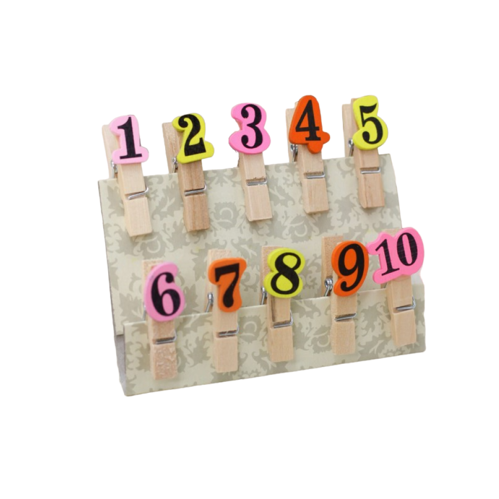 Прищепки декоративные "Numbers", 10 шт