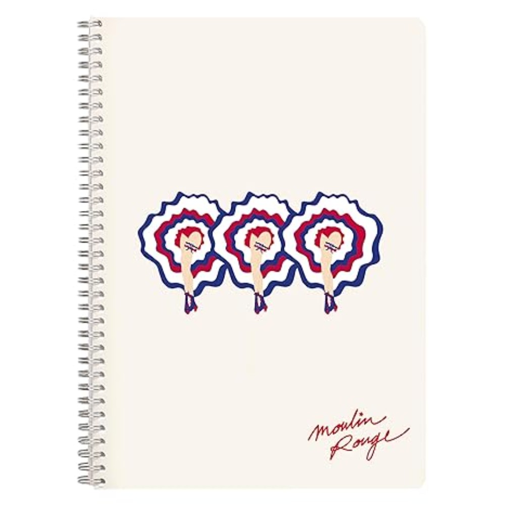 Блокнот "Moulin Rouge", А4, 210x297 мм, 74 листов, линейка,спираль сбоку, ассорти