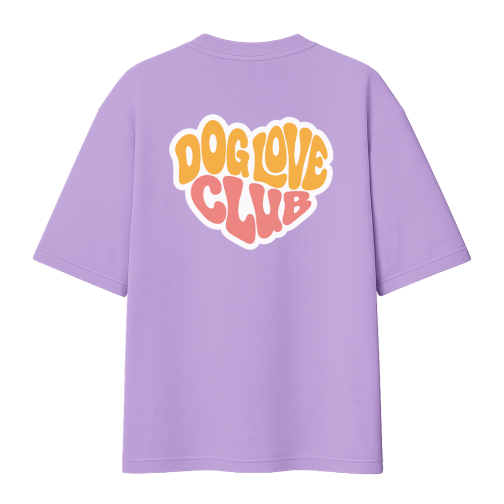Футболка унисекс "Лабрадор. Dog love club", XS-S, хлопок, оверсайз, лавандовый