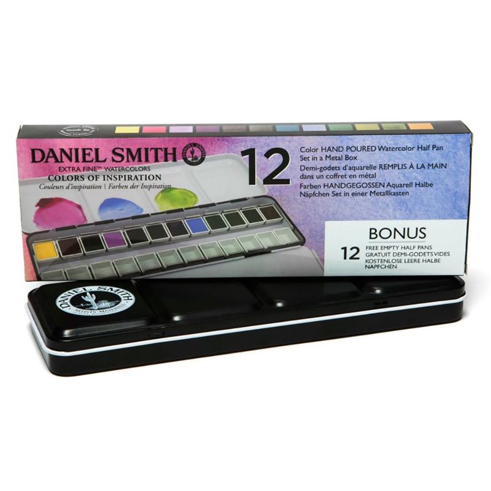 Набор акварели Daniel Smith "Colors of inspiration", 12 цветов, кюветы - 3