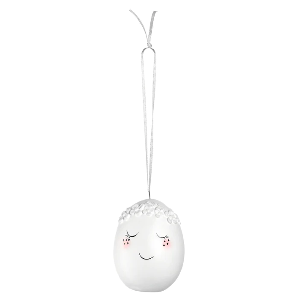 Фигурка подвесная "Яйцо Pesaro", 7.9 см, керамика, белый