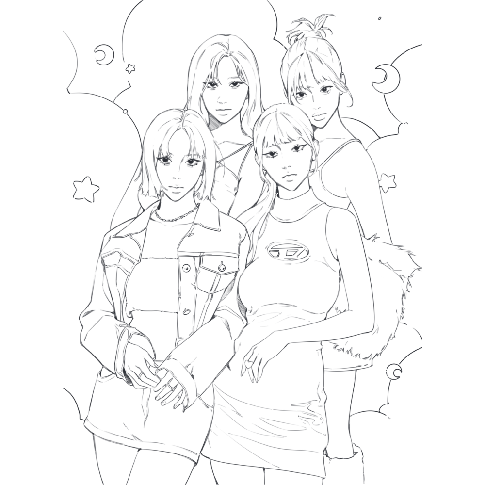 Раскраска "K-pop! Раскраска с участниками самых известных корейских групп" - 5