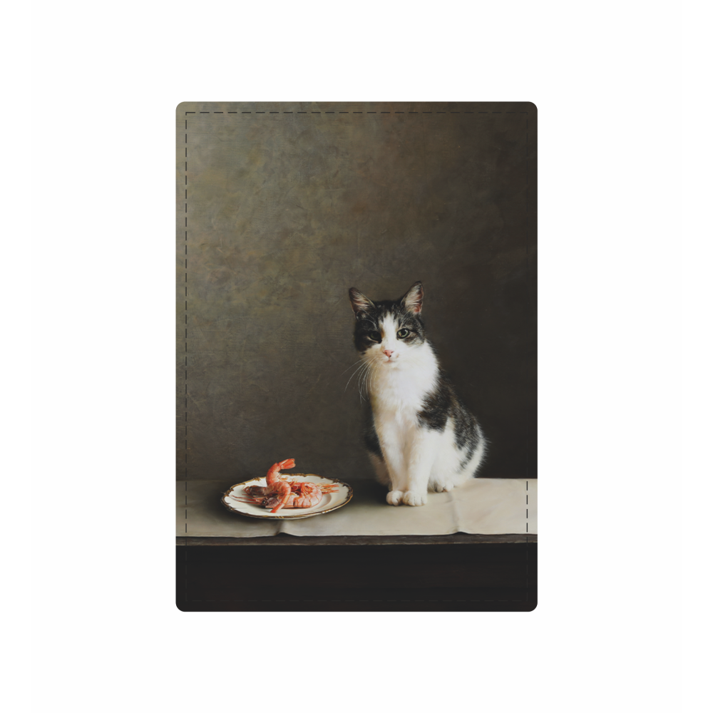 Чехол для карт "Креветки для музы", Алеся Скоробогатая, натуральная кожа, разноцветный