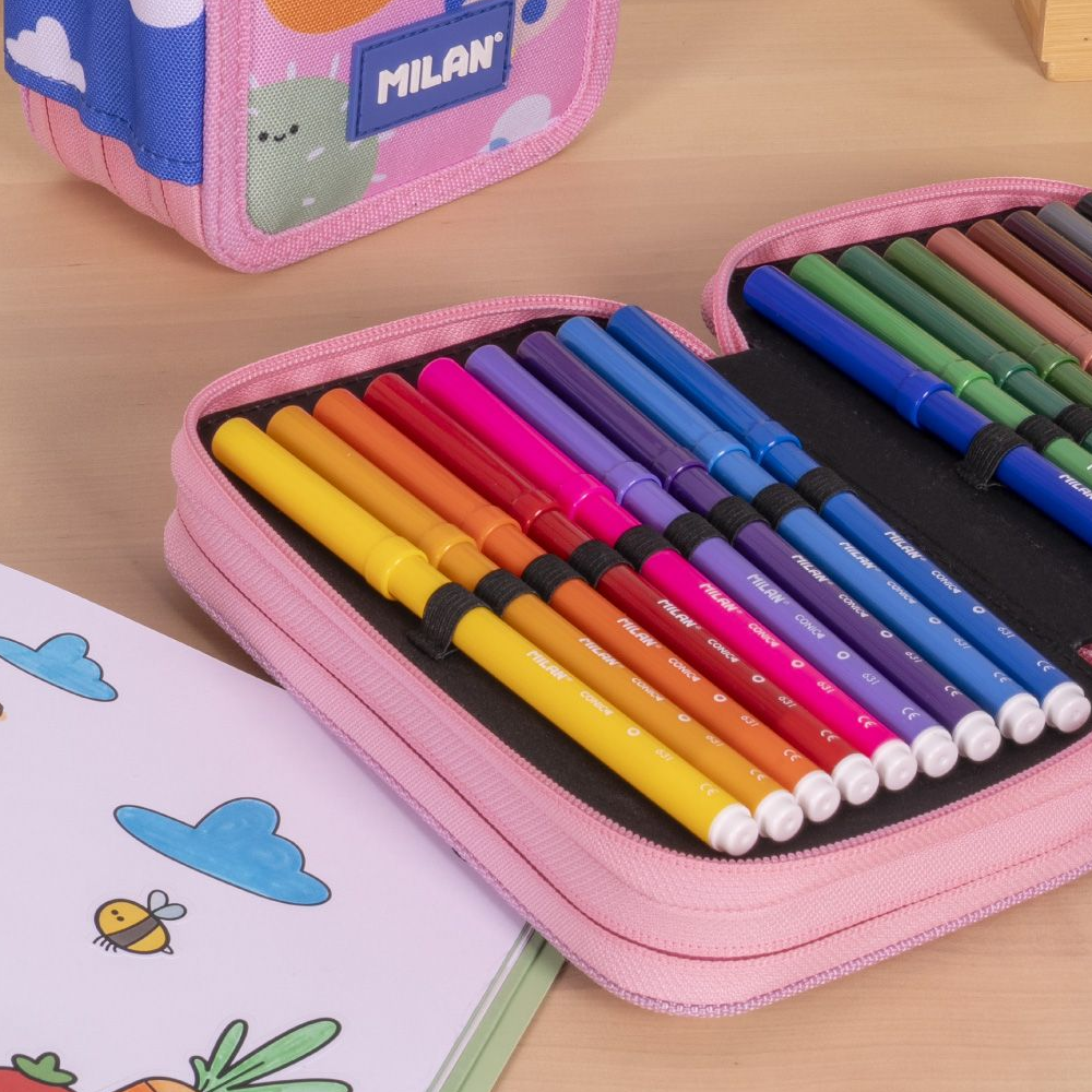 Пенал "Green & Grow", 2 отделения, с наполнением - 3