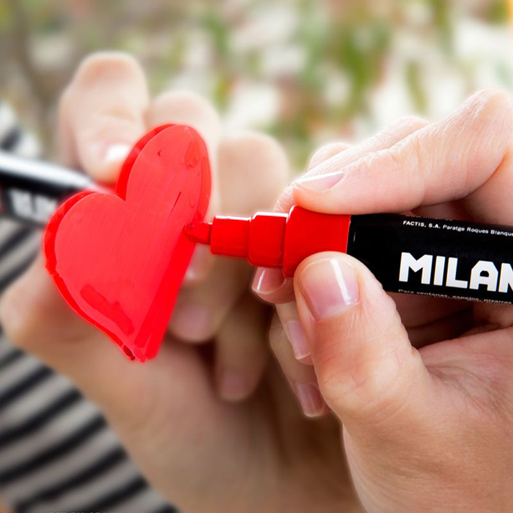 Маркер меловой Milan "Fluoglass", розовый - 6