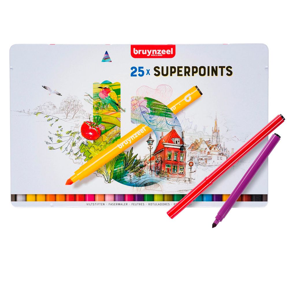 Набор маркеров художественных "Bruynzeel Super Point", 25 шт.