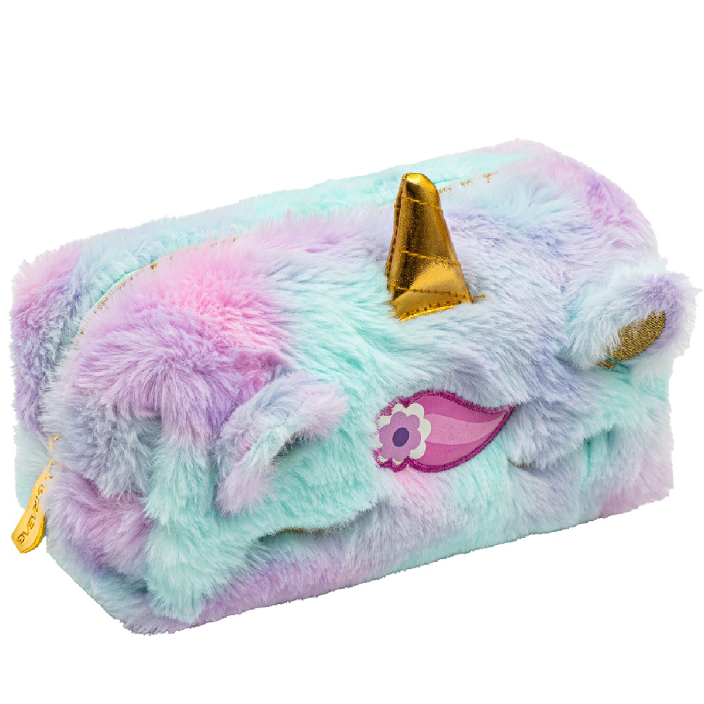 Пенал "Fluffy Unicorn", 1 отделение, голубой