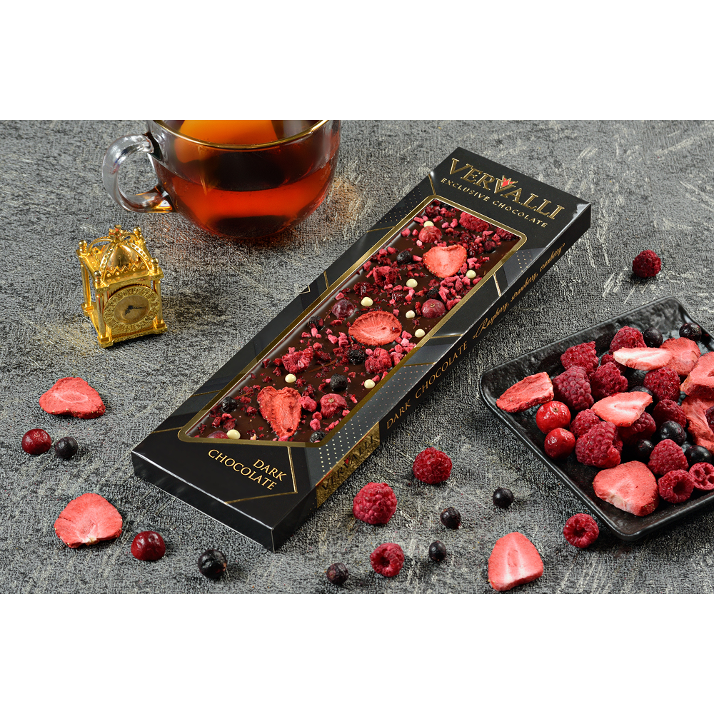 Шоколад темный "Vervalli. Малина, клубника, клюква", 110 гр. - 5