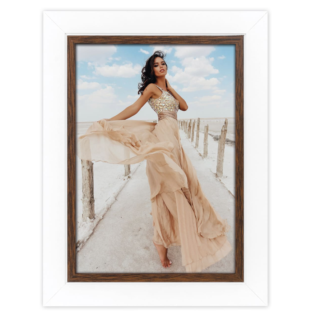 Фоторамка "CAEN", 15х20 см, белый, коричневый