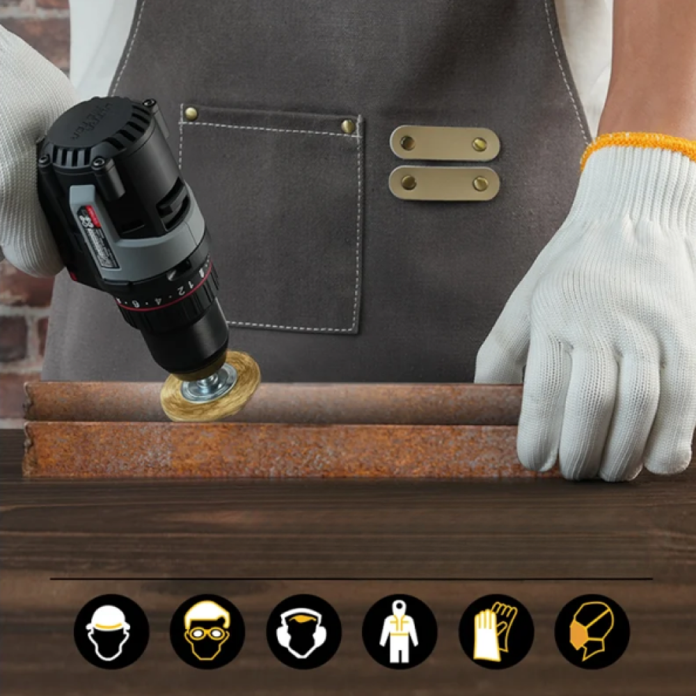 Щетка для дрели Deli YS EDH-GSS075-E3, плоская, проволочная - 4