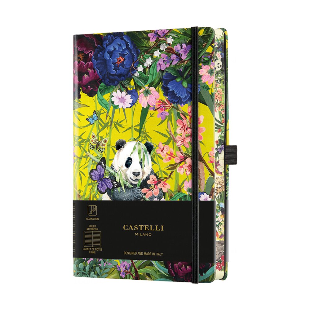 Блокнот Castelli Milano "Eden Panda", A5, 96 листов, линейка, разноцветный