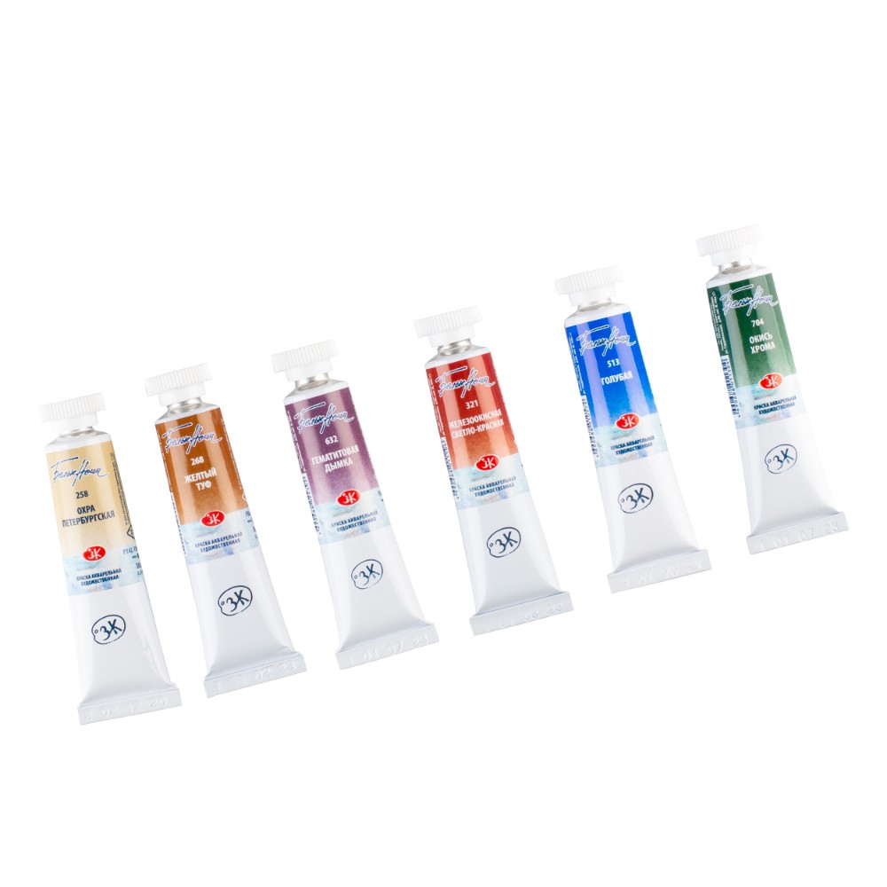 Краски акварельные "Белые ночи палитра Петербурга", набор 6 цветов, тубы - 6