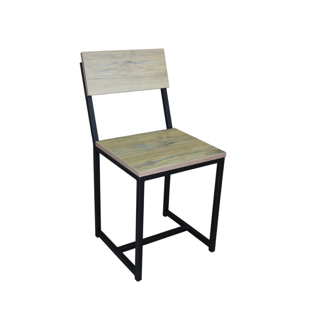 Стул ALLERD RION, металл, ЛДСП, черный муар, Дуб Нокс