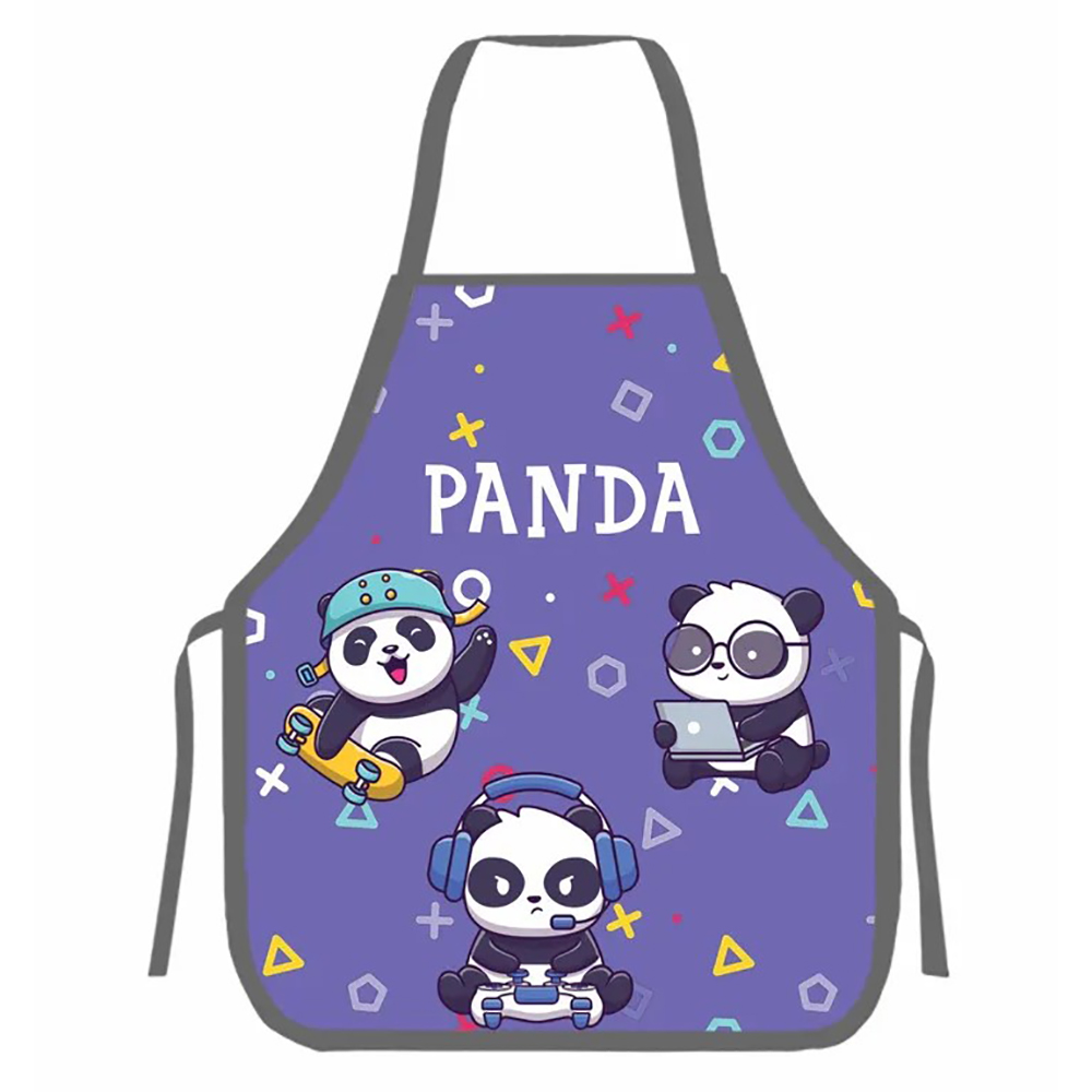 Фартук для труда "Трио панда", фиолетовый