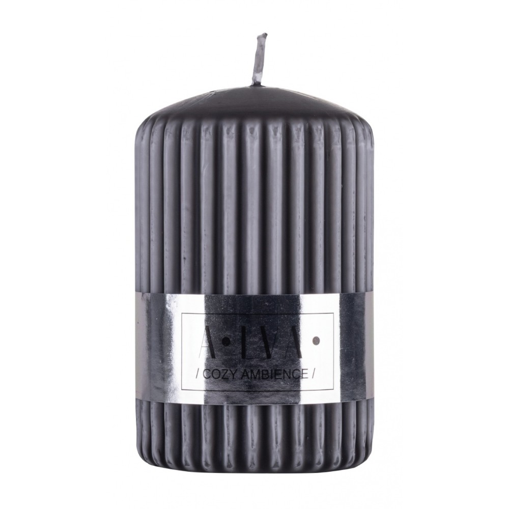 Свеча декоративная "Цилиндр Donau Home Alva", 60х60х90 мм, антрацит