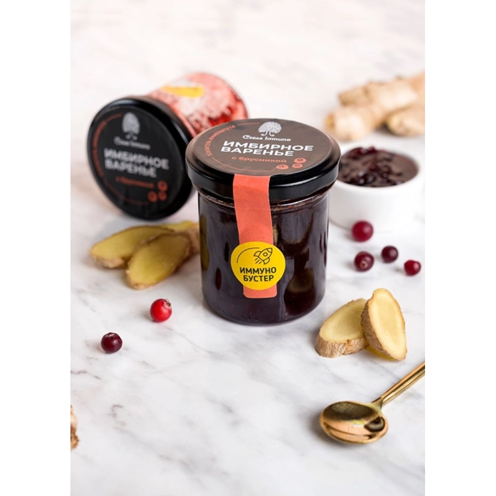 Варенье "Immuno Booster", имбирное с брусникой, 70 г