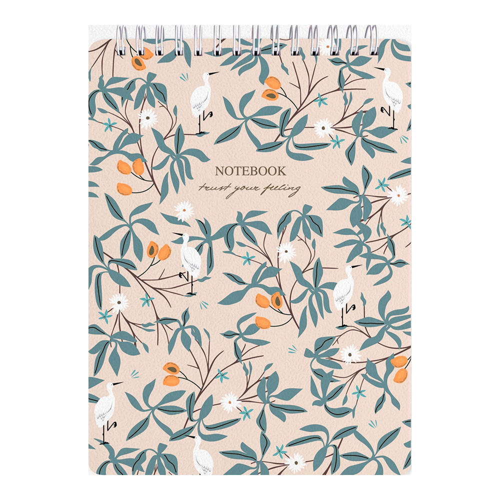 Блокнот "Romance цапля", А5, 50 листов, в клетку, разноцветный