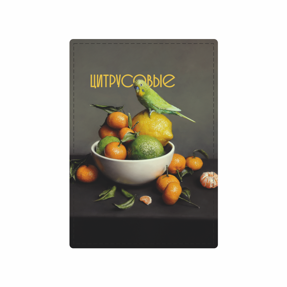 Чехол для карт "Цитрусовые", Алеся Скоробогатая, натуральная кожа, разноцветный