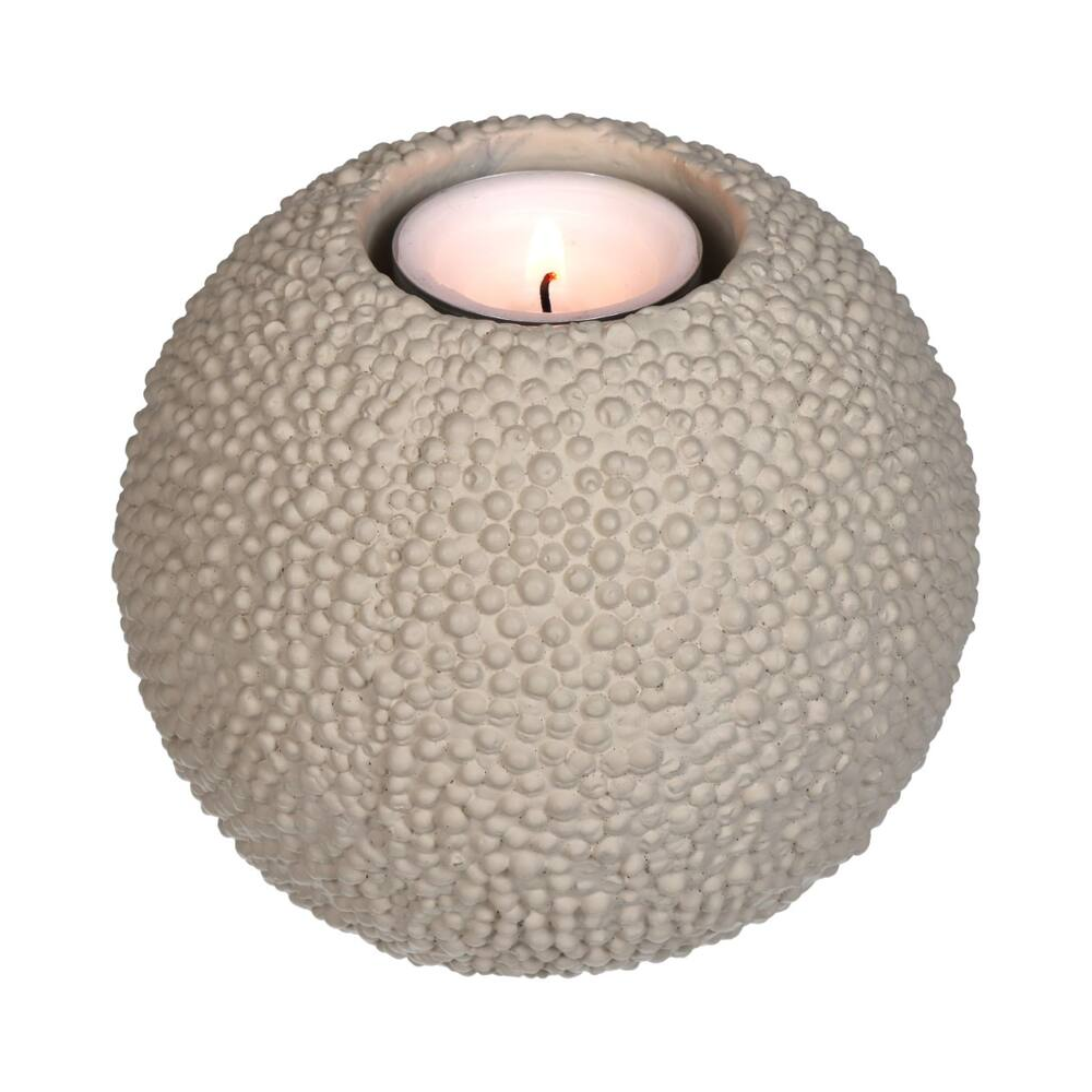 Подсвечник "Candle Holder Ivory", бетон, слоновая кость
