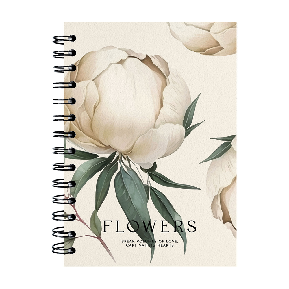 Тетрадь "Peony айвори", A5, 120 листов, точкка, спираль сбоку, разноцветный