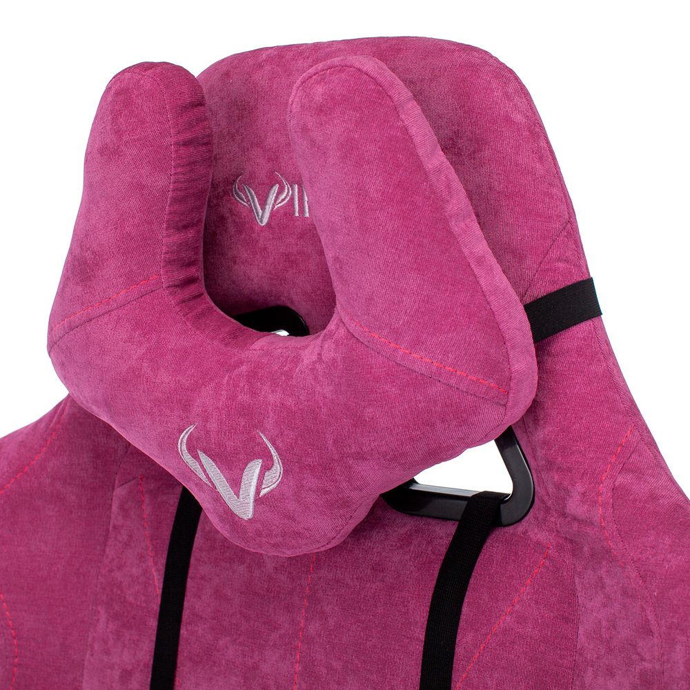Кресло игровое Бюрократ "VIKING KNIGHT Fabric", ткань, металл, малиновый - 15