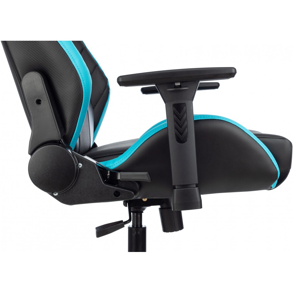 Кресло игровое Бюрократ Knight Thunder 5X экокожа, черный, голубой, металл - 12