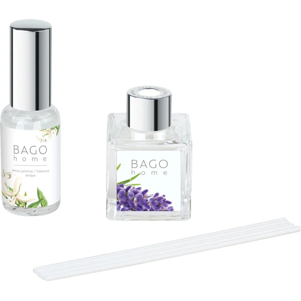 Набор ароматический BAGO HOME (диффузор лаванда 50мл, спрей белый жасмин 30мл) - 3