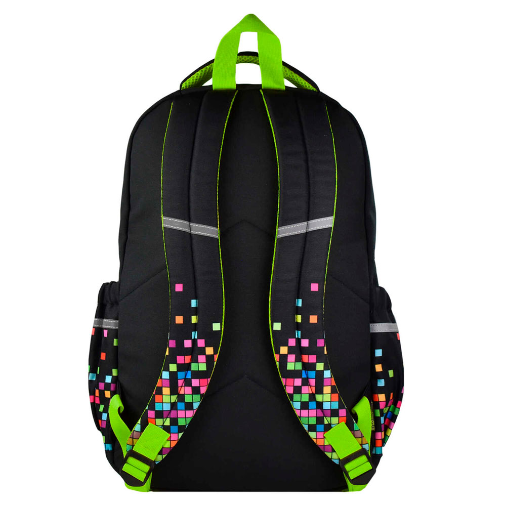 Рюкзак школьный "Цифровая атака", черный, зеленый - 3