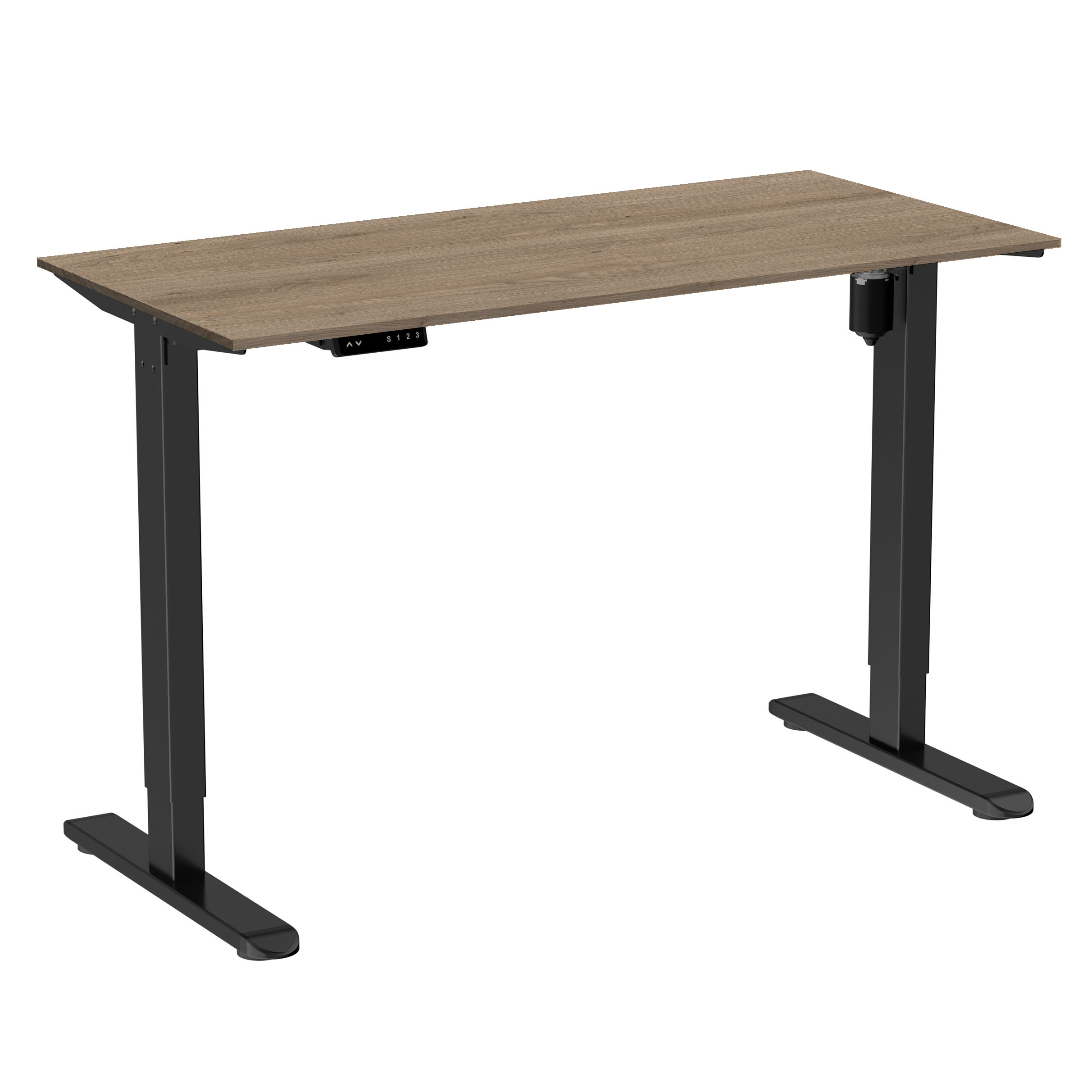 Стол с электроприводом WellDesk Light 1300x675х18 черный/дуб денвер трюфель (9116309+9072454)