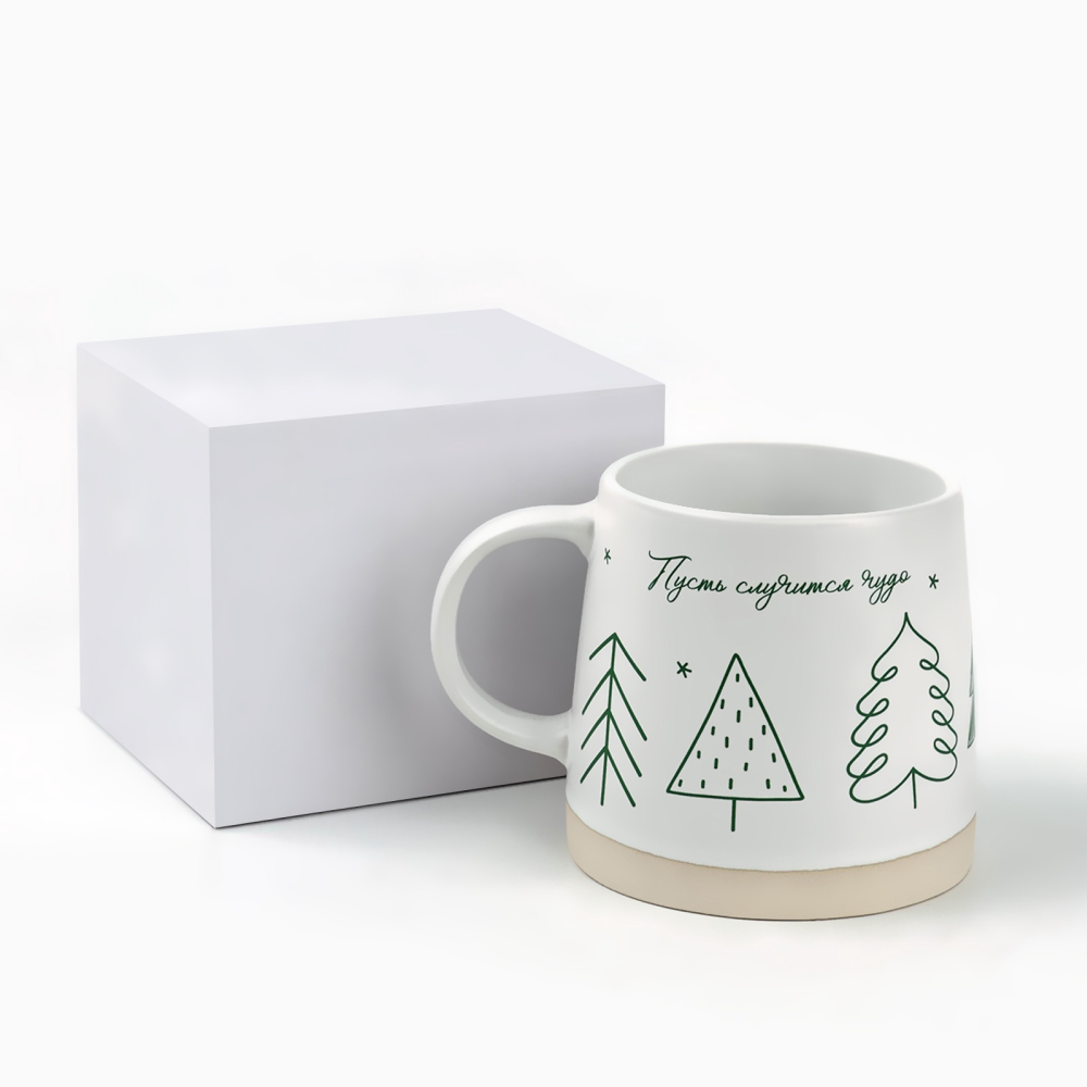 Кружка керамическая "Пусть случится чудо", 360 мл, белый - 6