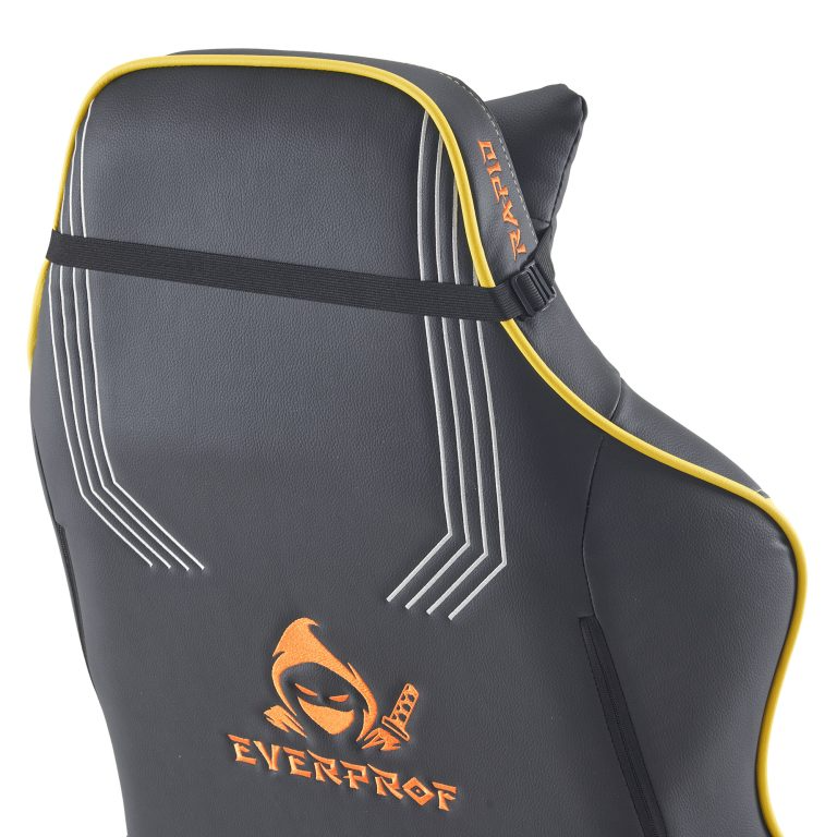 Кресло игровое EVERPROF Rapid экокожа, черный/желтый, крестов. металл - 9