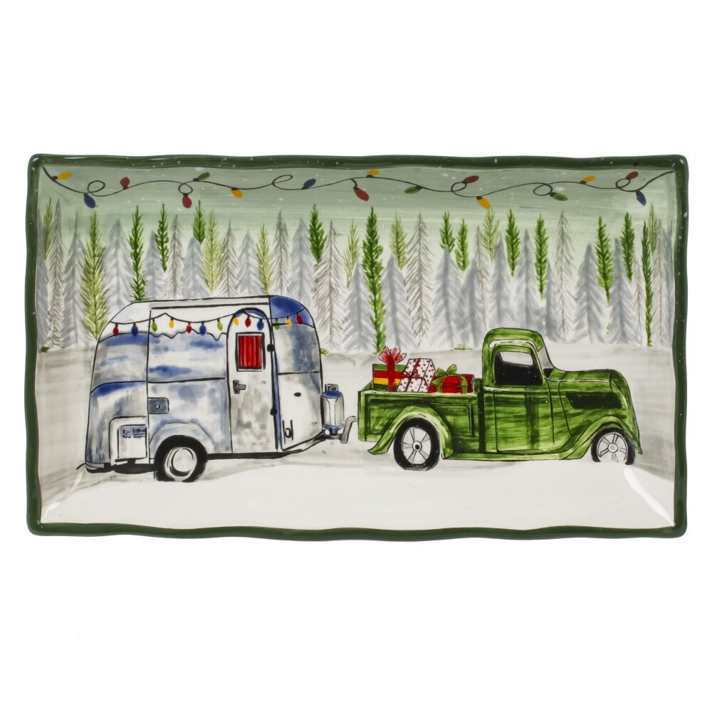 Блюдо керамическое "Сказочная пора", 37х22 см, разноцветный