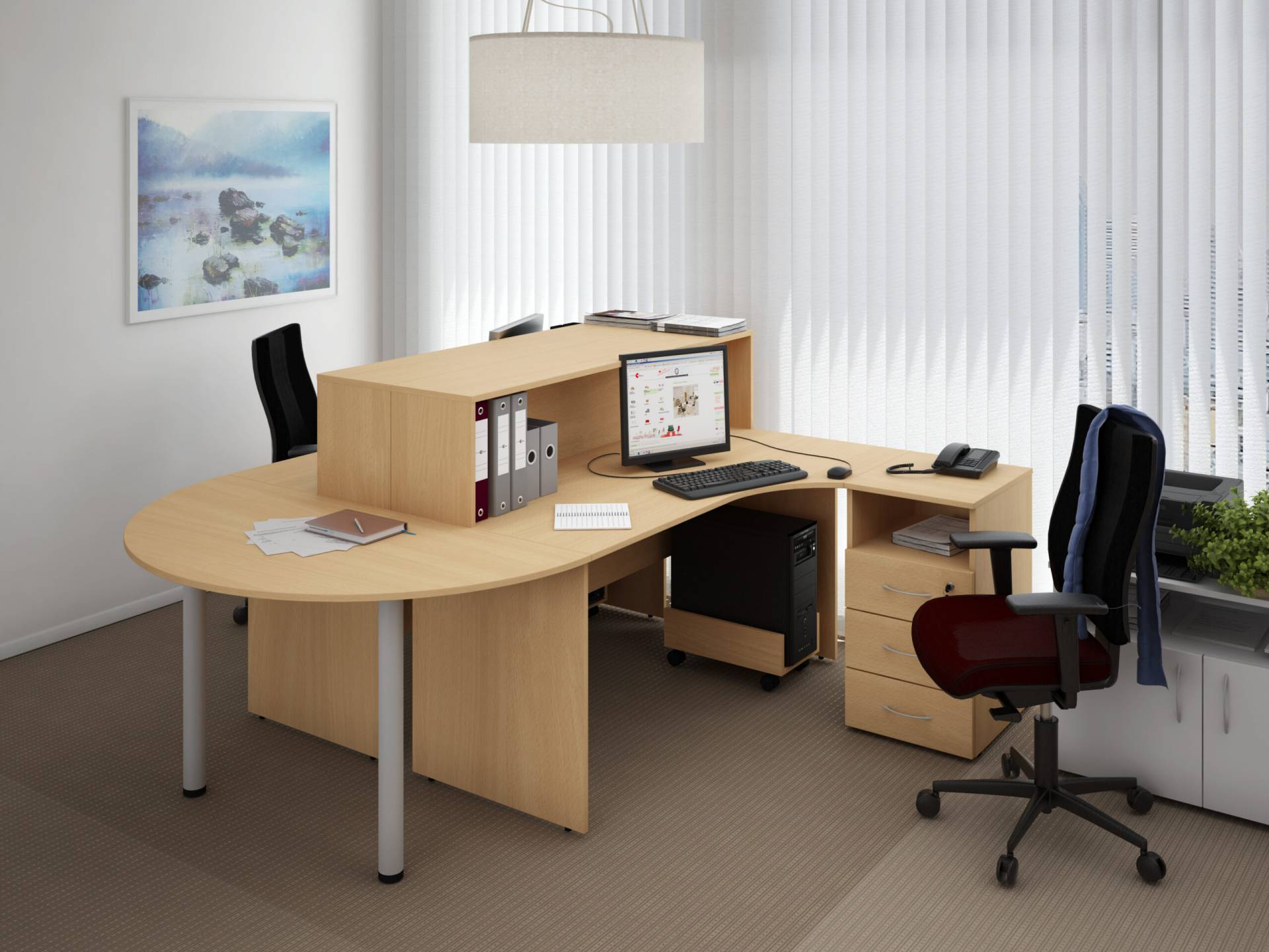 Коллекция Столица стол письменный угловой С-086/1 правый, 1500х1200/500х750 мм, дуб сонома - 3