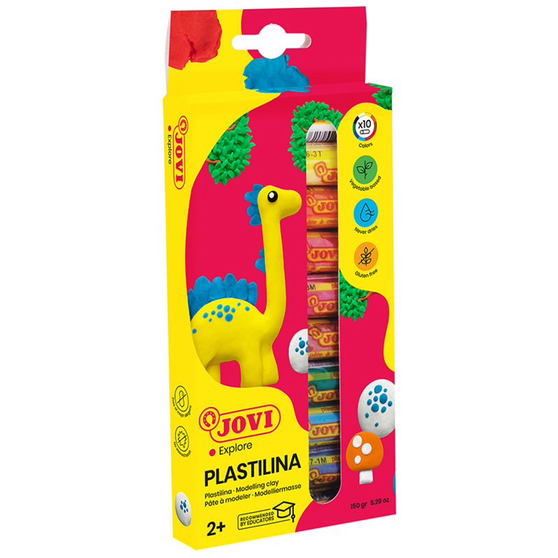 Пластилин для детской лепки "JOVI", 10 цветов, растительный